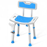 Shower Chair for Seniors & Disabled, Heavy Duty Bath Seat with Removable Back, Adjustable Height, Non-Slip Aluminum Stool