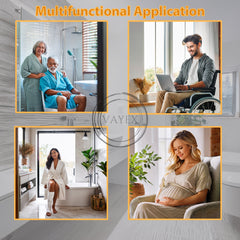 Shower Chair for Seniors & Disabled, Heavy Duty Bath Seat with Removable Back, Adjustable Height, Non-Slip Aluminum Stool