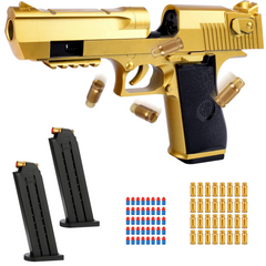 Toy Gun for Kids, Foam Blaster with 32Pcs Jump Ejecting Mag, 40 EVA Darts, 2 Magazines, Safe Soft Bullet Toy Gun for Boys and Girls, Indoor Outdoor Shooting Game, Easy Reload